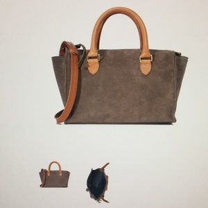 Clare V. Petite Sandrine suede handbag